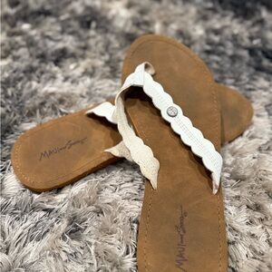 Women’s Brown and White Sandals